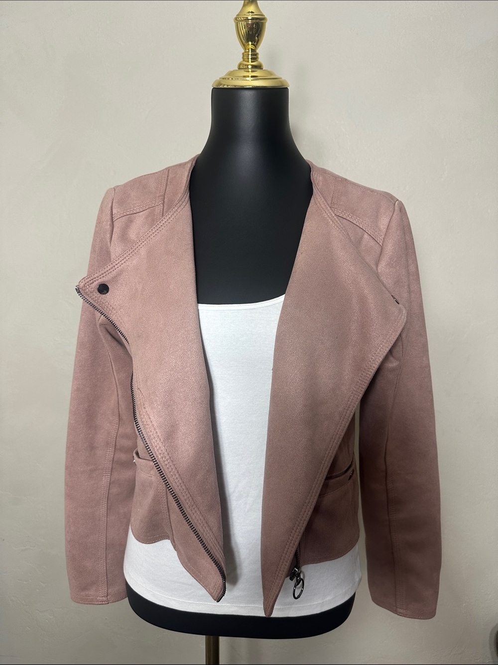 Haute Monde Dusty Pink Moto Jacket - Picture 3 of 4